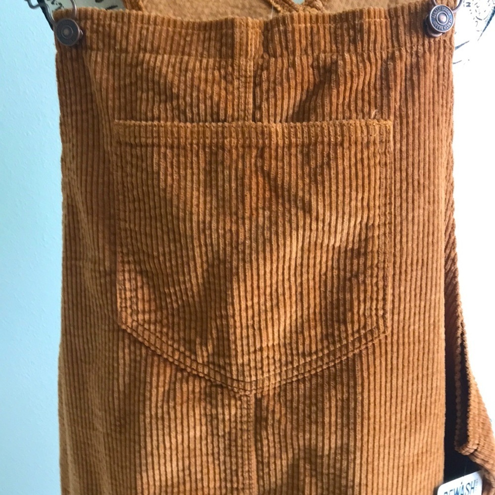REWASH CORDUROY JUMPER MINI DRESS KHAKI BIG POCKET NEW XL - Picture 5 of 10